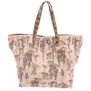 RED Valentino RARE Crystal Studded Pink Suede Monkey Tote (lined) EXCELLENT!